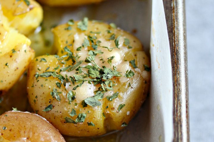 Parmesan smashed potatoes